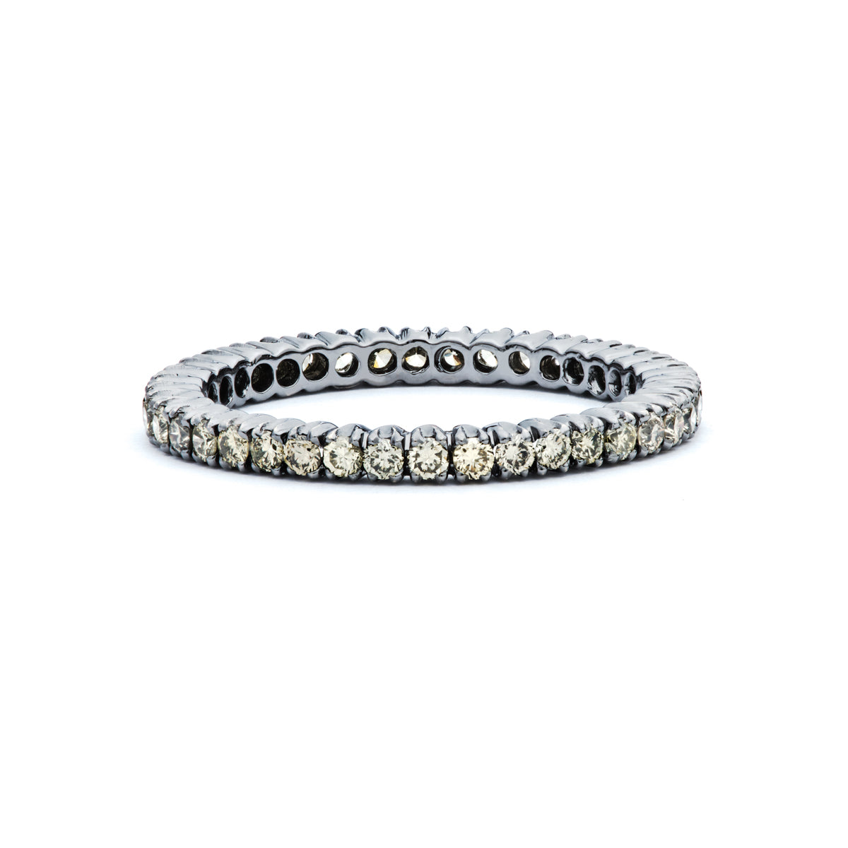 Black Rhodium Green Diamond Band