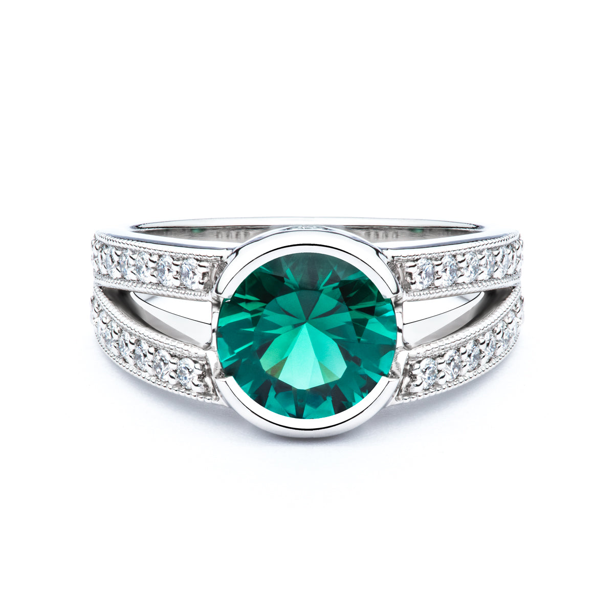 Green Tourmaline Diamond Ring