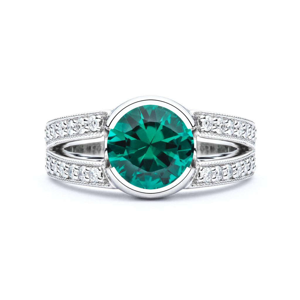 Green Tourmaline Diamond Ring