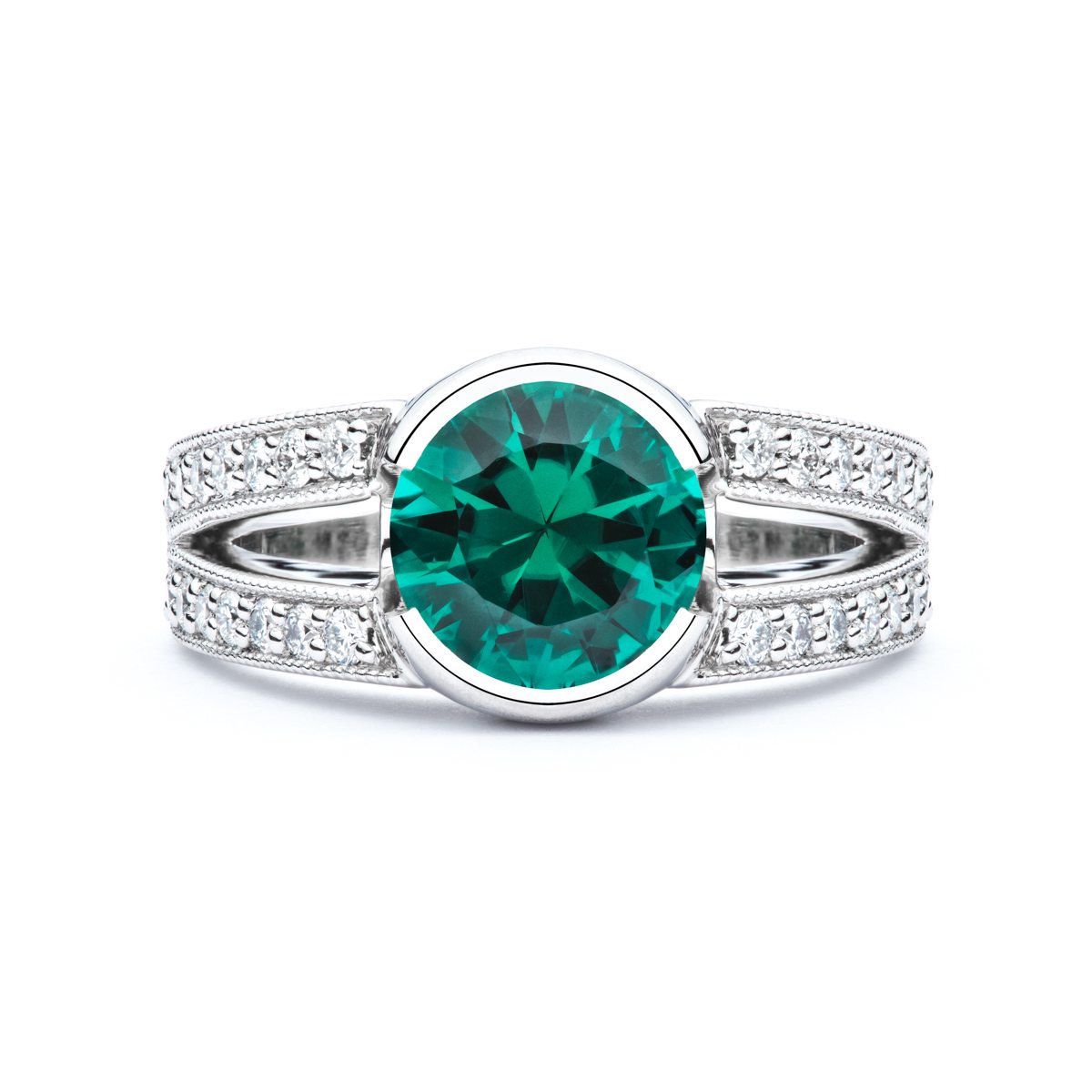 Green Tourmaline Diamond Ring