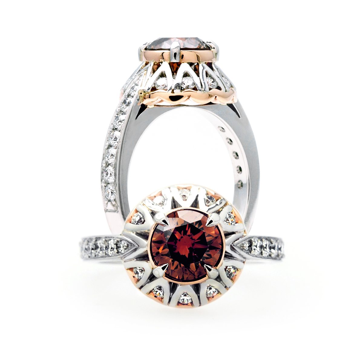 Rosewood Cognac Diamond Ring