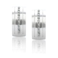 White Gold Channel Set Diamond Hoops