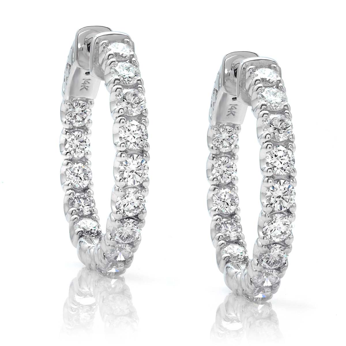 Inside Out Diamond Hoop Earrings
