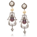 Rose Cut Diamond and Pearl Earrings