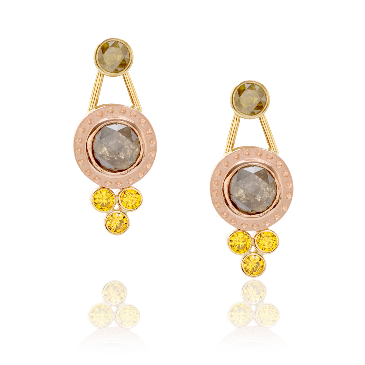 Rose Cut Diamond Custom Earrings