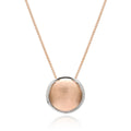 Rose and White Gold Diamond Disc Pendant