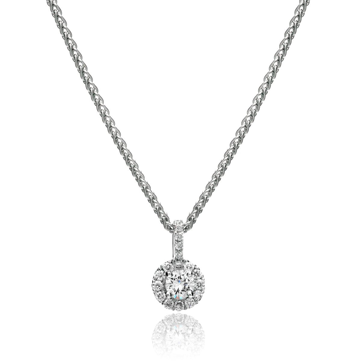 Diamond Halo Drop Pendant