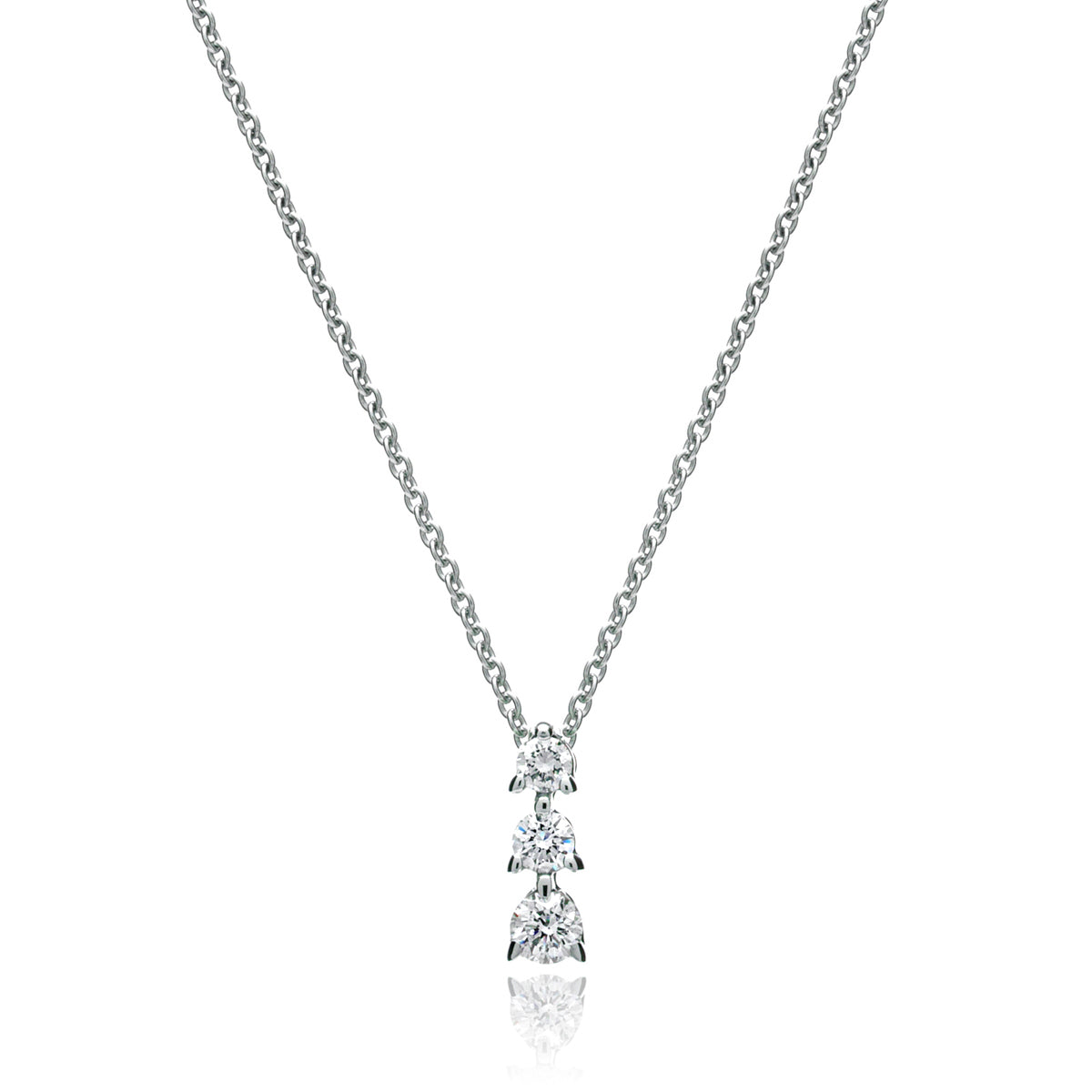Yellow Gold Three Diamond Pendant