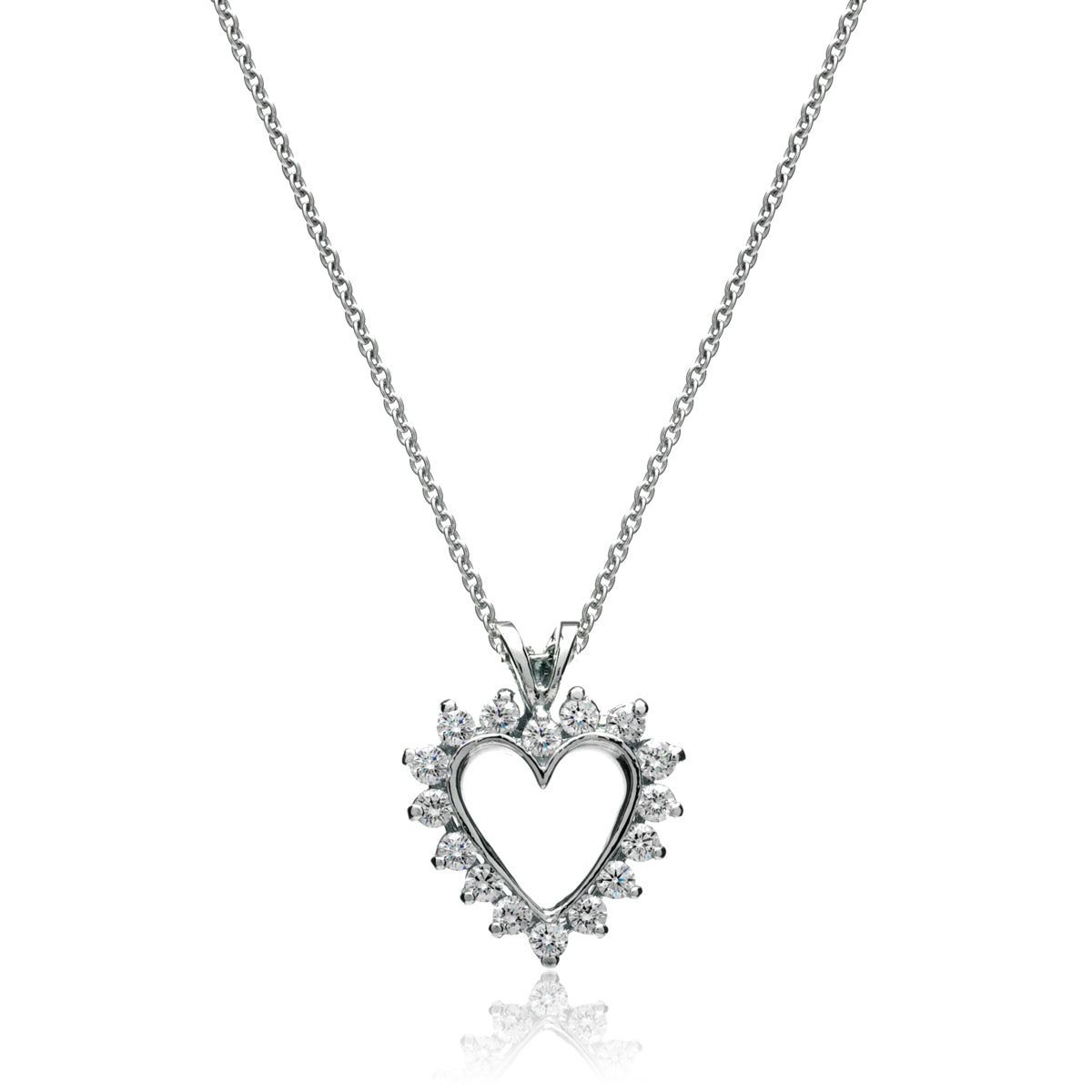 White Gold Diamond Heart Pendant