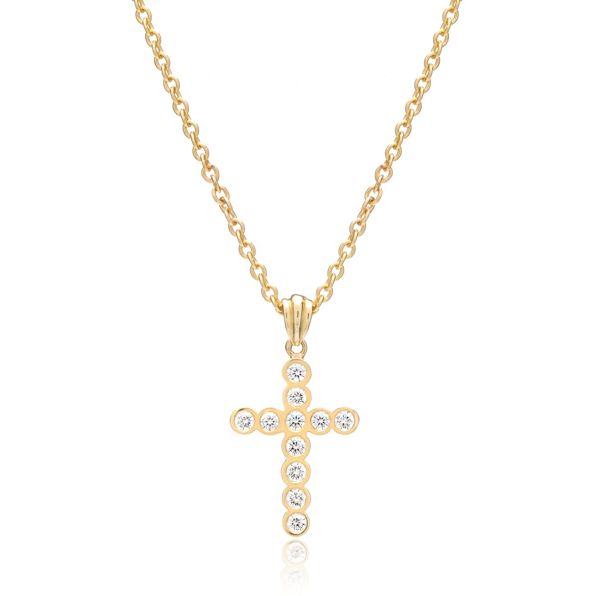 Bezel Set Diamond Cross Pendant