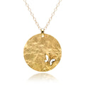 Gold Butterfly Disc Pendant