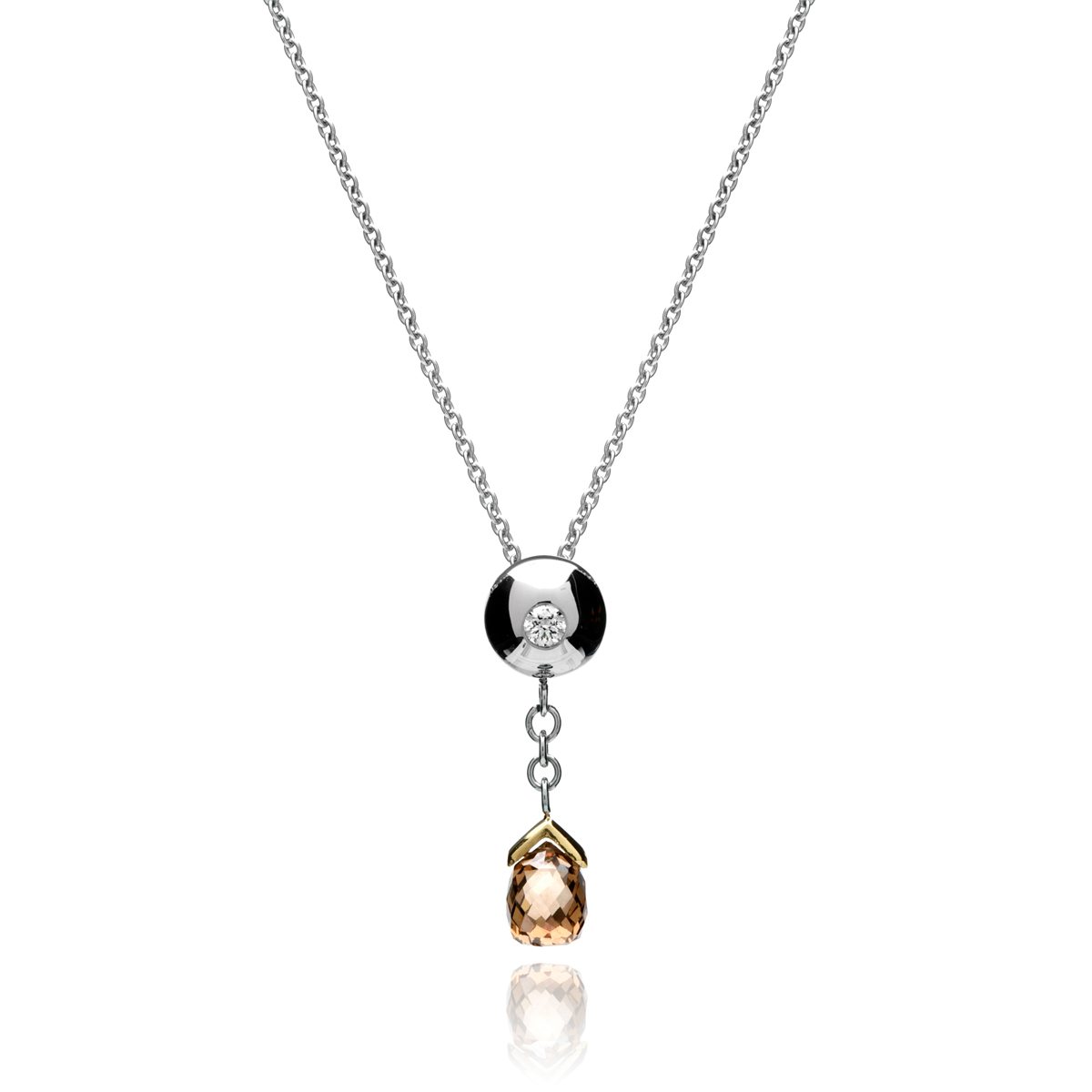 Cognac Diamond Drop Pendant