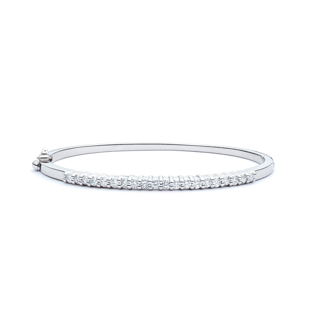 Shared Prong Diamond Bangle
