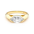 The Lirys Hand Engraved Marquise Engagement Ring