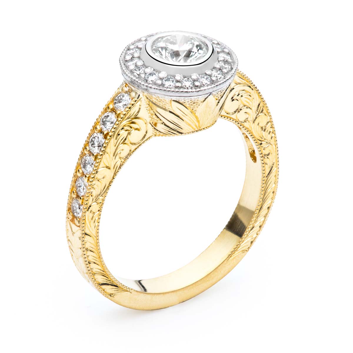 The Ester Hand Engraved Engagement Ring