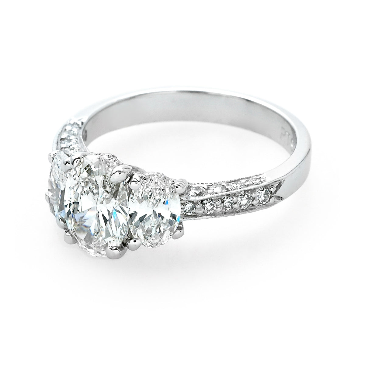 The Caroline Oval Three Diamond Engagement Ring