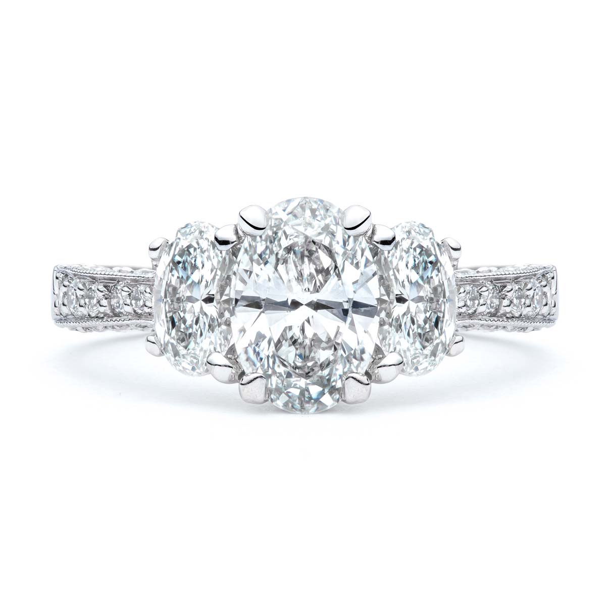 The Caroline Oval Three Diamond Engagement Ring