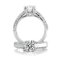 Matte Finished Diamond Engagement Ring