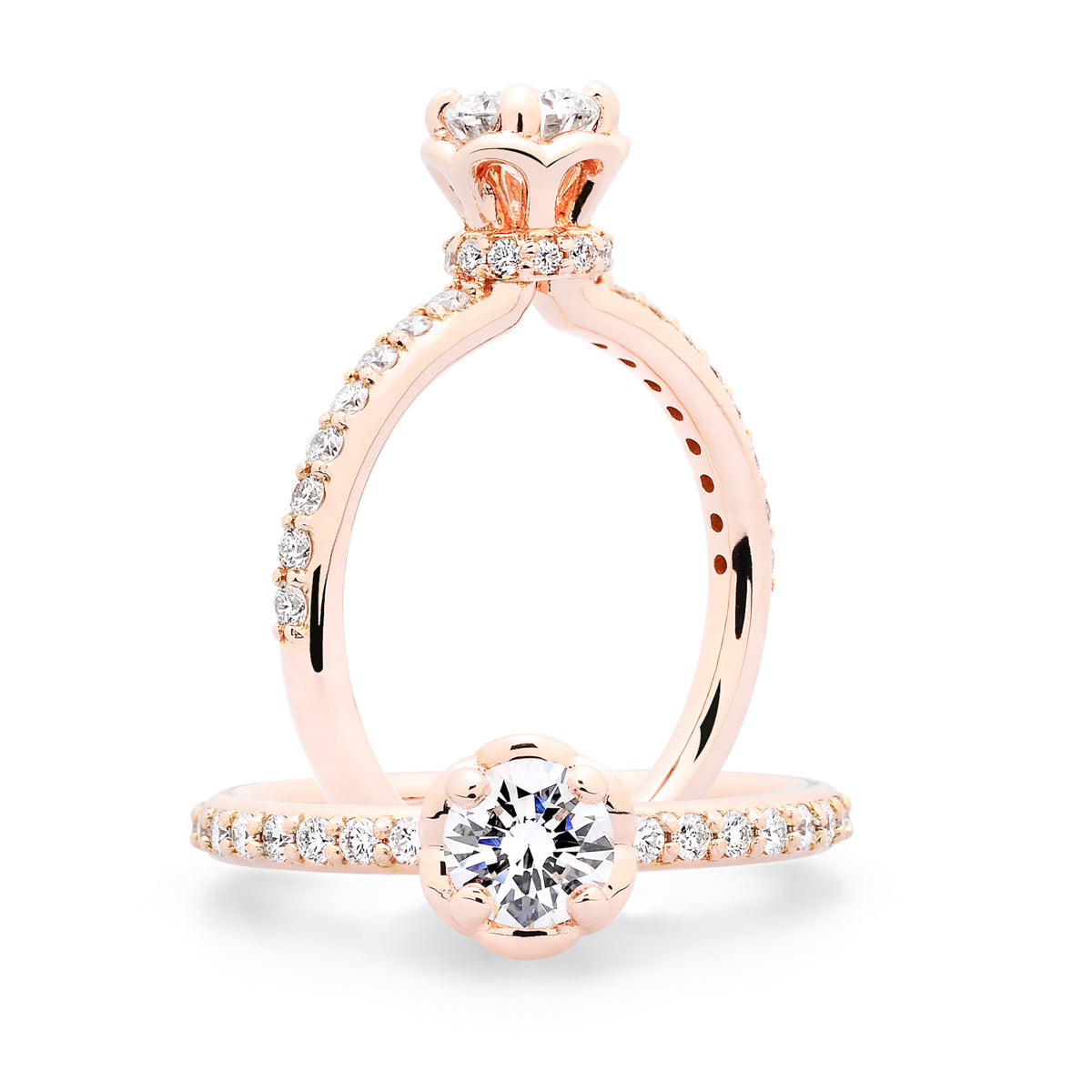 The Veronica Rose Gold Diamond Engagement Ring
