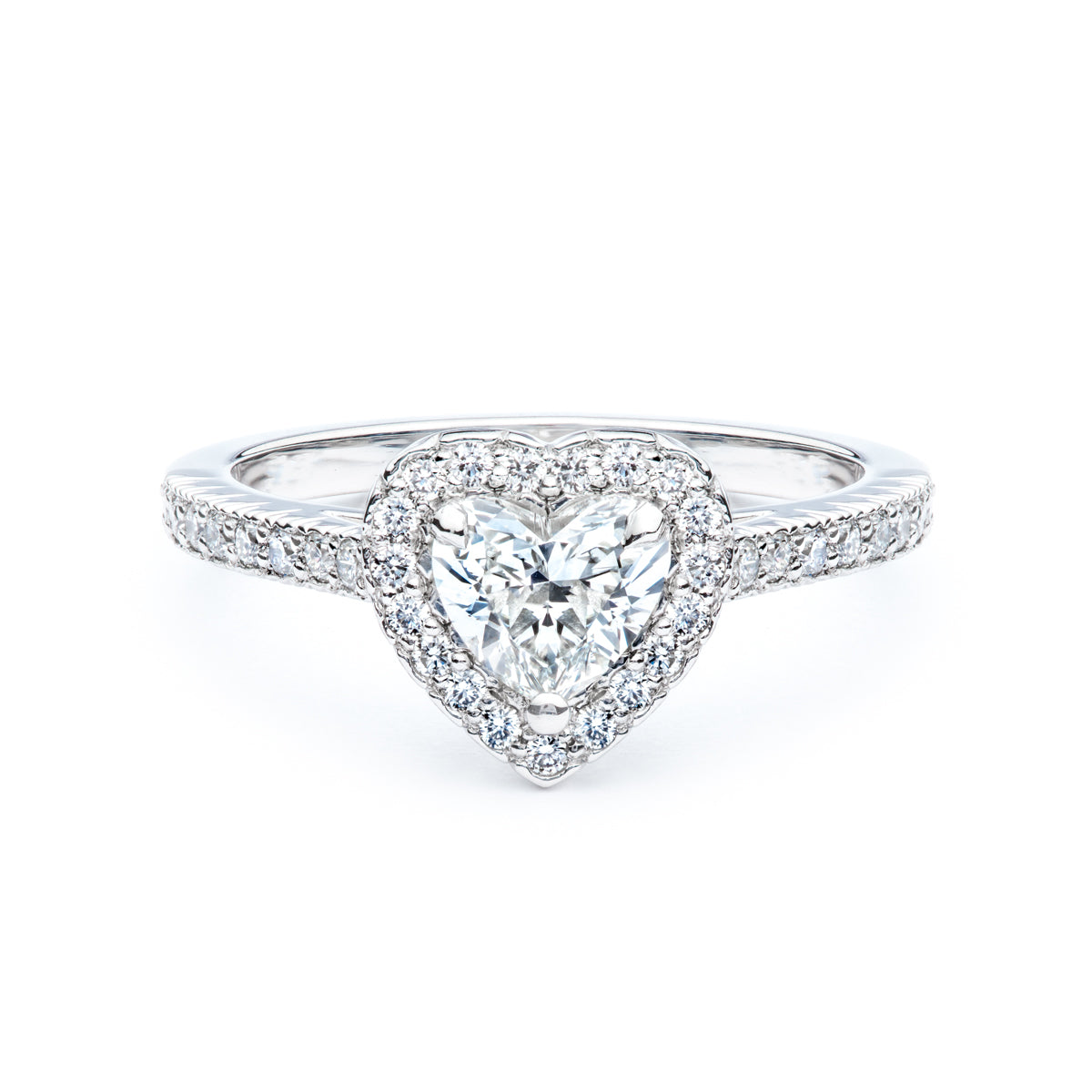 The Ella-Ann Heart Shaped Diamond Halo Engagement Ring