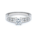 Channel Set Round Brilliant Diamond Engagement Ring