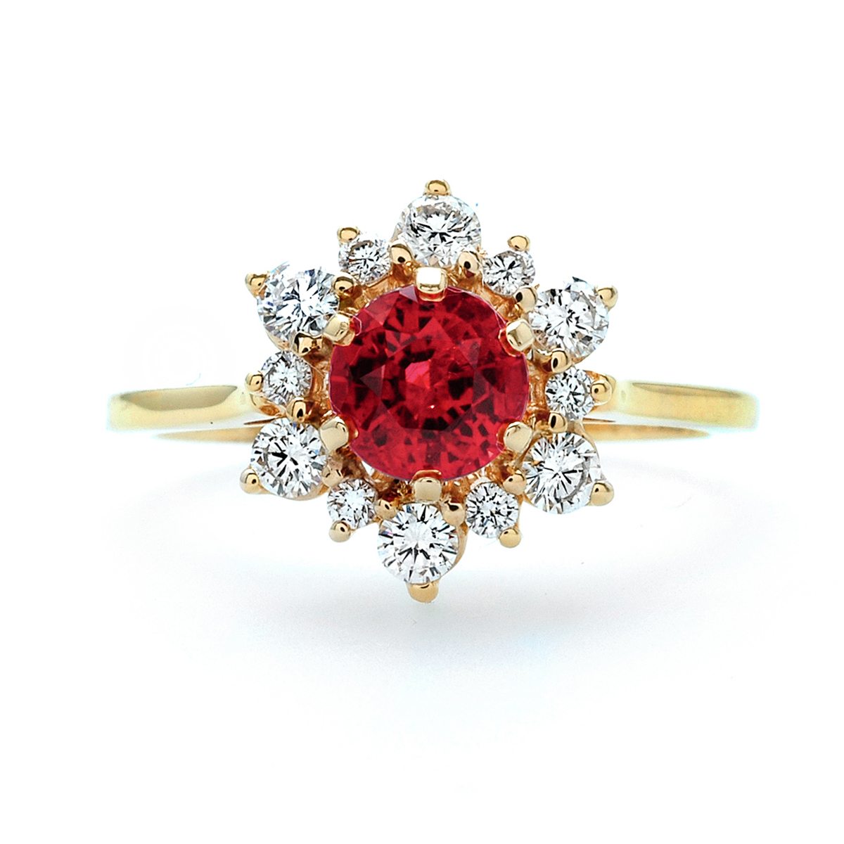 Yellow Gold Ruby and Diamond Ring