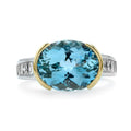 Oval Aquamarine and Diamond Ring