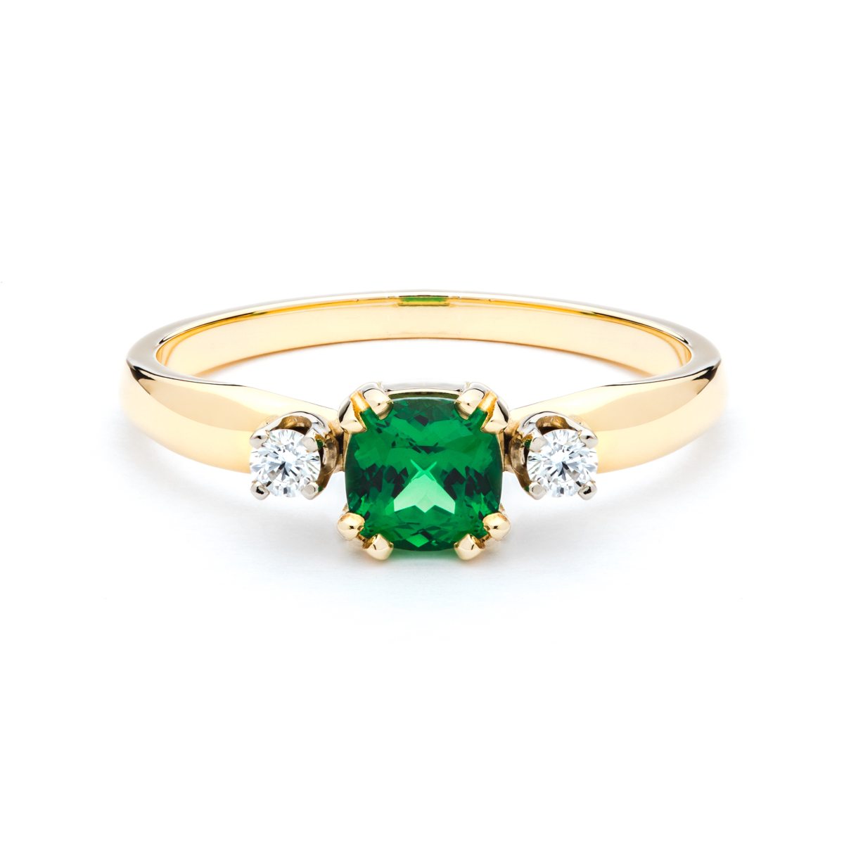 Tsavorite Garnet and Diamond Ring