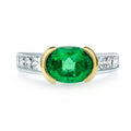 Oval Emerald and Diamond Ring