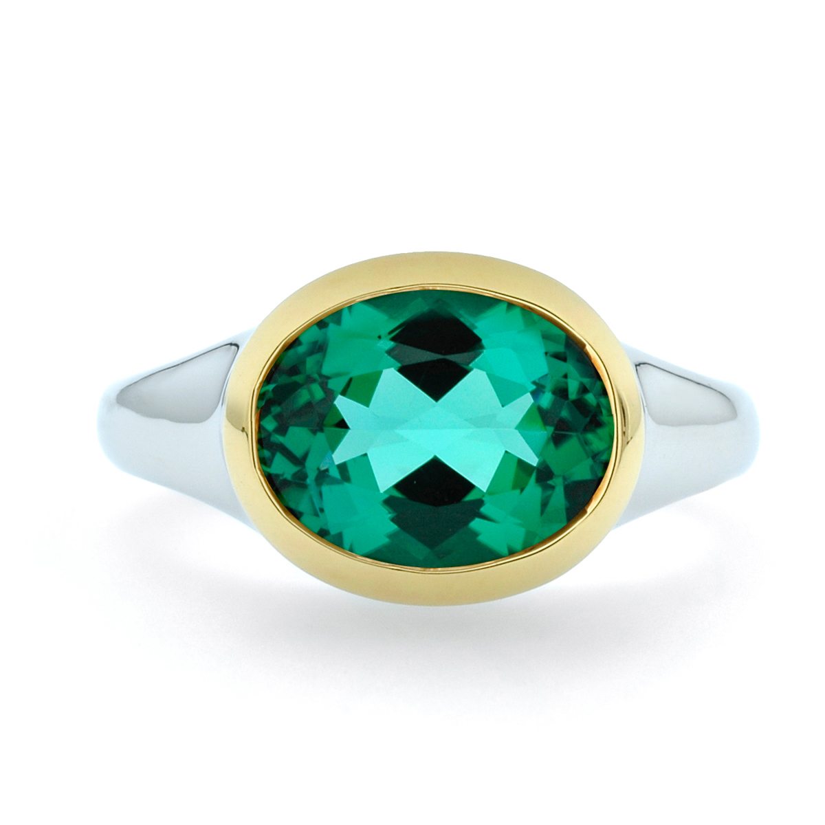 Oval Green Tourmaline Ring
