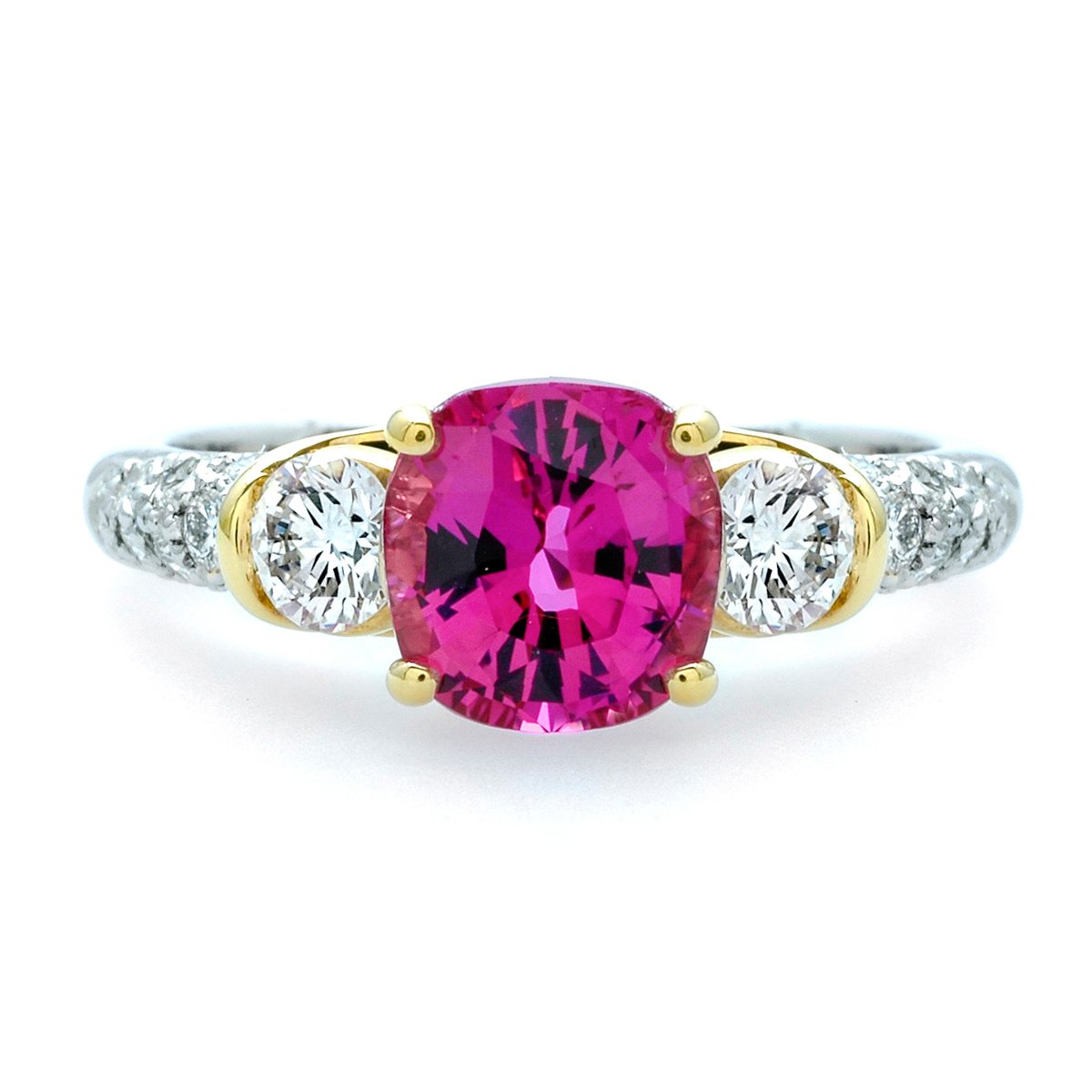 Pink Sapphire and Diamond Ring