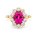 Oval Pink Tourmaline and Diamond Ring