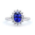 Sapphire and Diamond Halo Ring