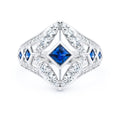 Sapphire and Diamond Low Profile Ring