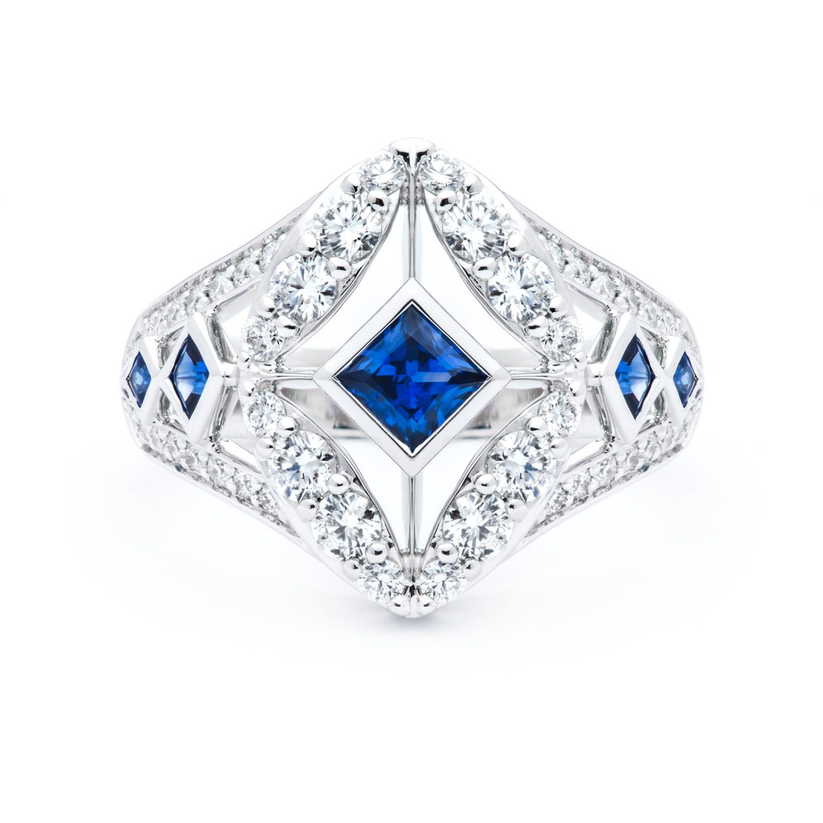 Sapphire and Diamond Low Profile Ring