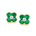 Yellow Gold Emerald Earrings