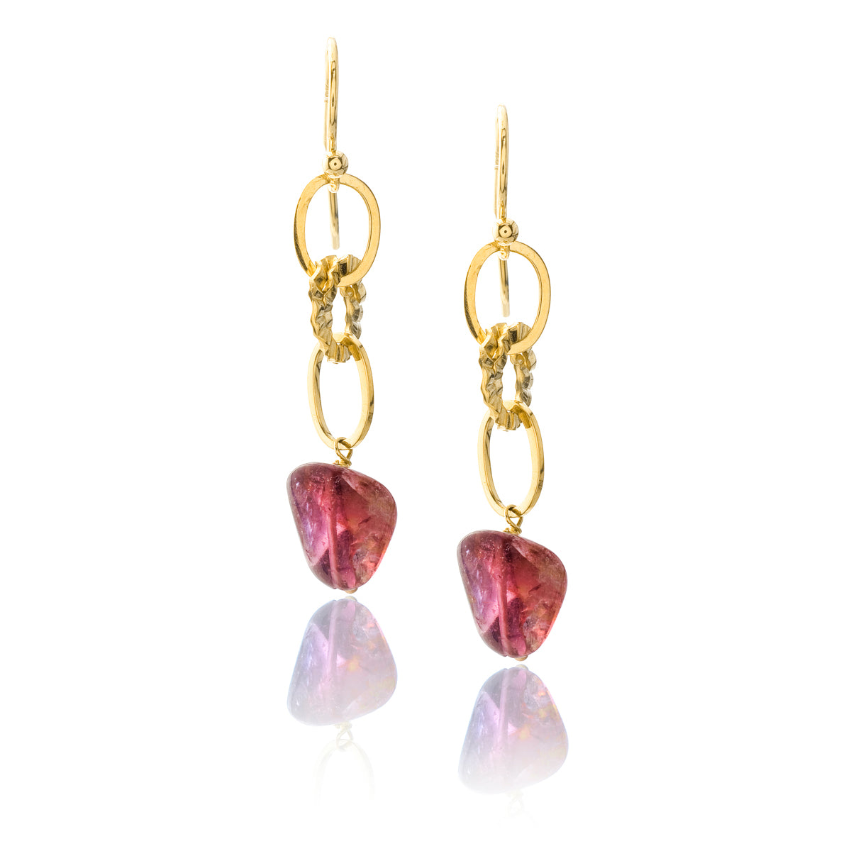Yellow Gold Tourmaline Drop Earrings