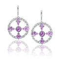 Pink Sapphire and Diamond Earrings