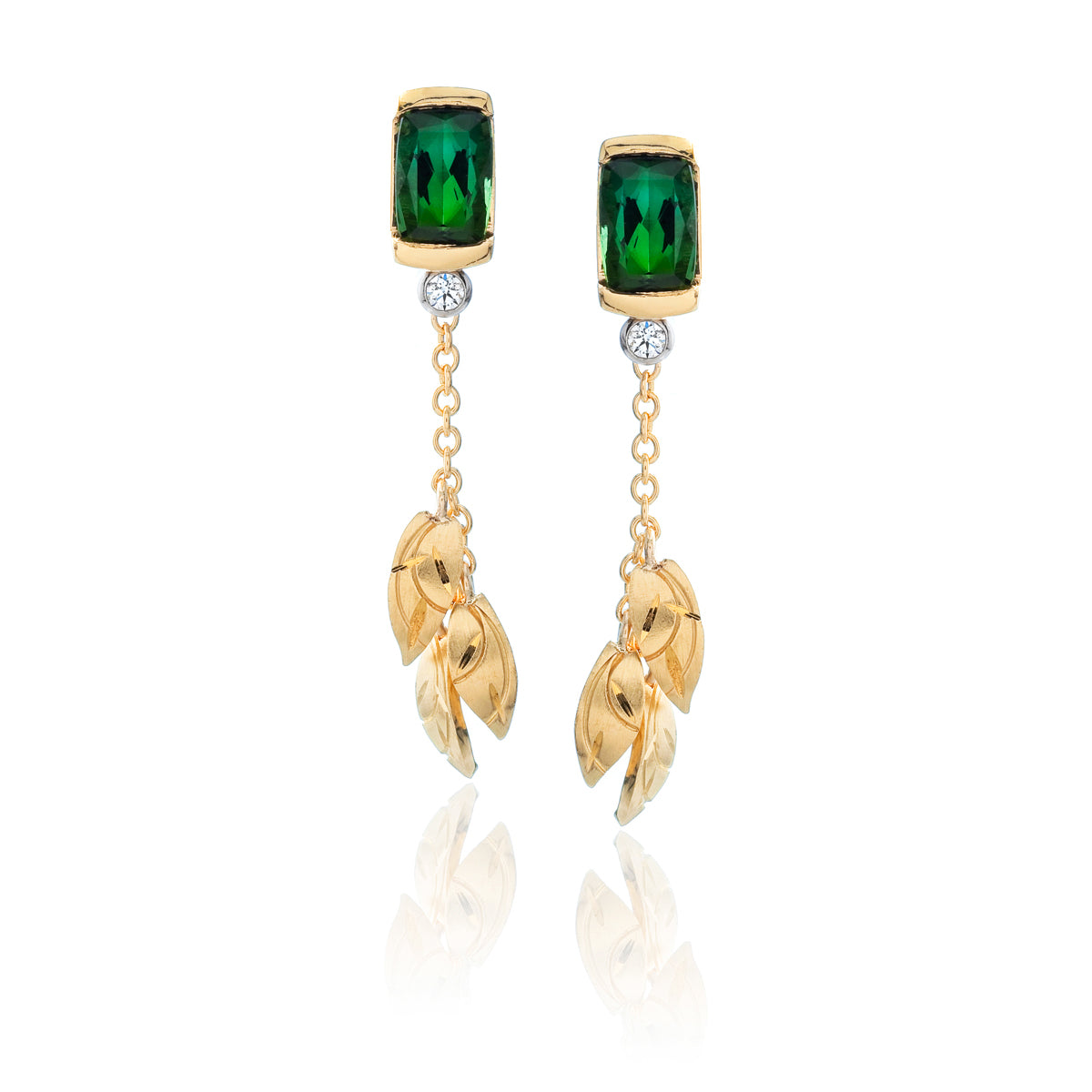Green Tourmaline Dangle Earrings