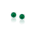 White Gold Emerald Studs