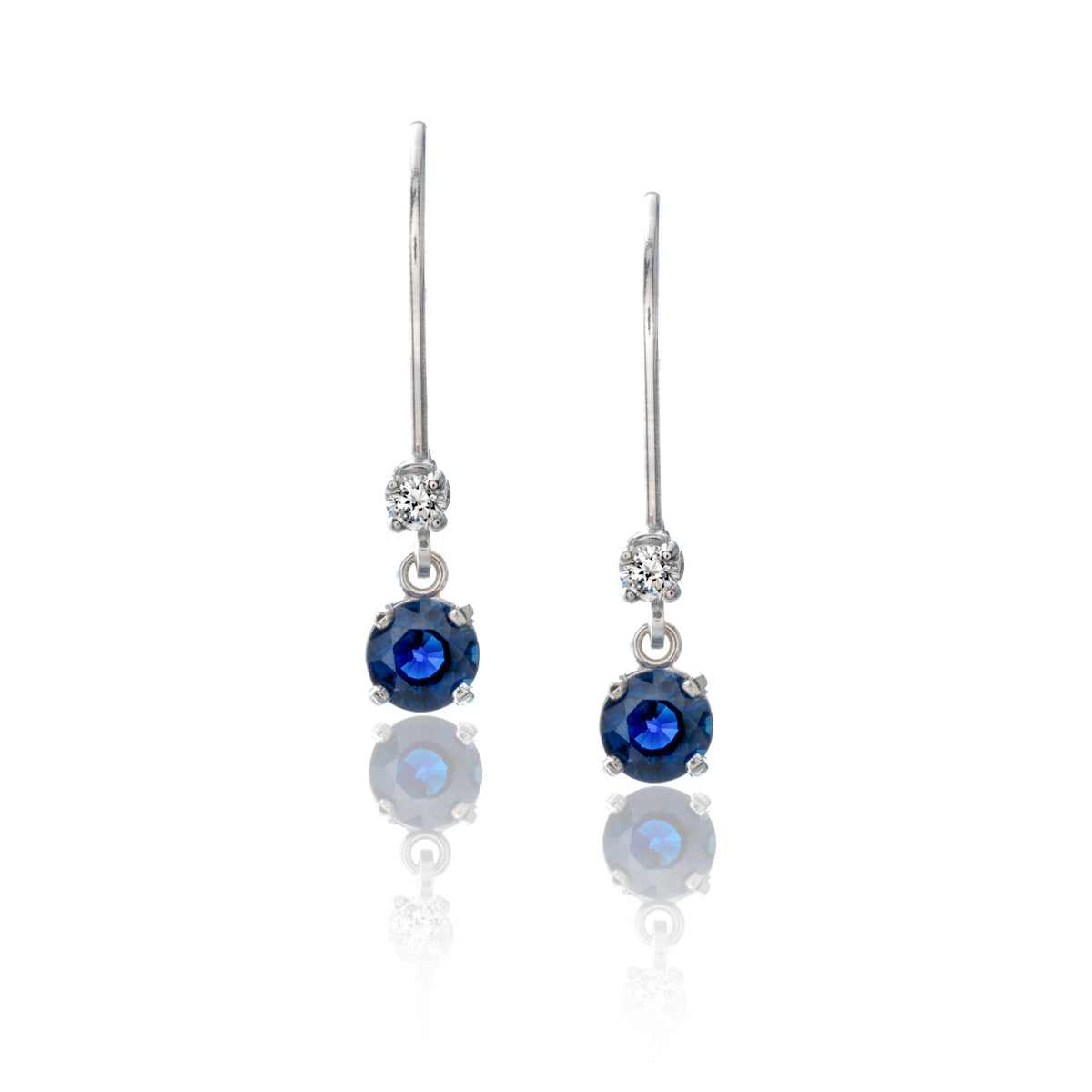Sapphire and Diamond Drop Earrings