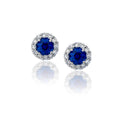 Sapphire and Diamond Halo Earrings