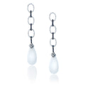 White Gold Agate and Diamond Earrings