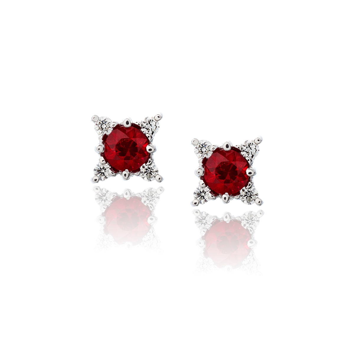 Ruby and Diamond Starlight Earrings