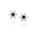 Sapphire and Diamond Stud Earrings
