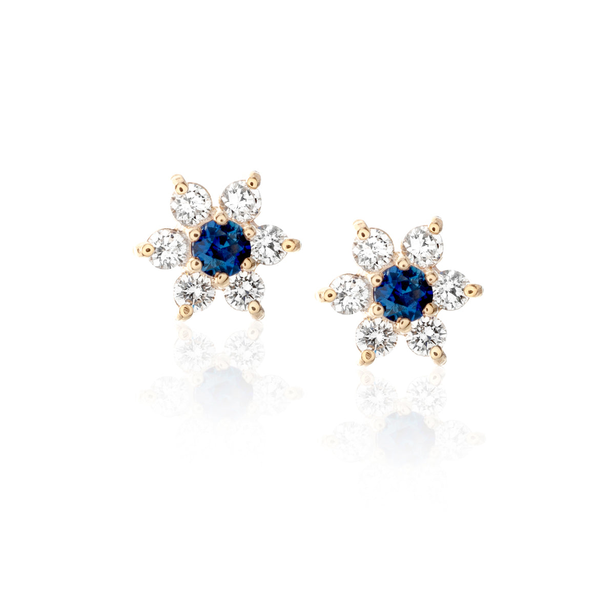 Sapphire and Diamond Stud Earrings