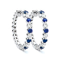 Sapphire and Diamond Hoops
