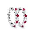 Ruby and Diamond Hoops