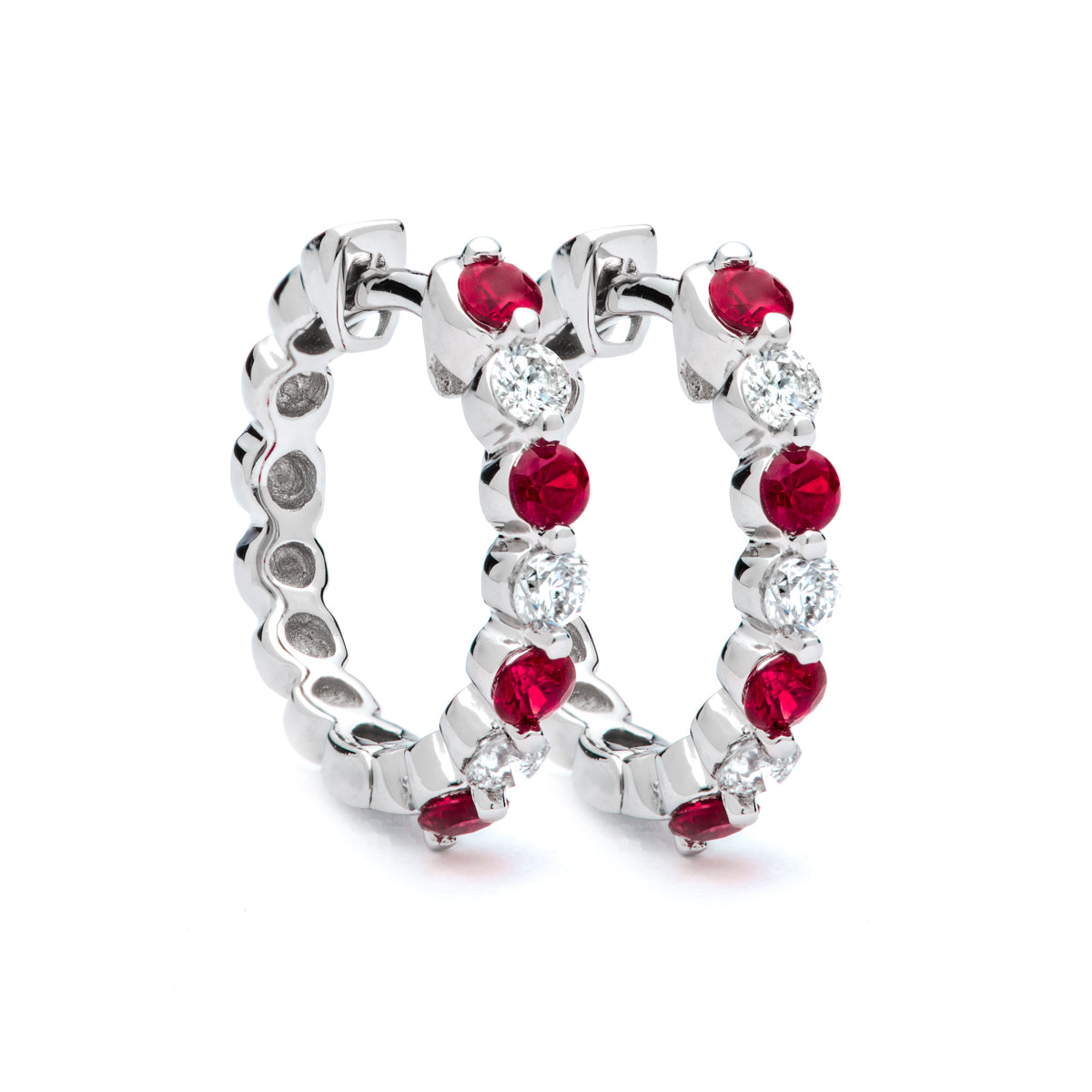 Ruby and Diamond Hoops