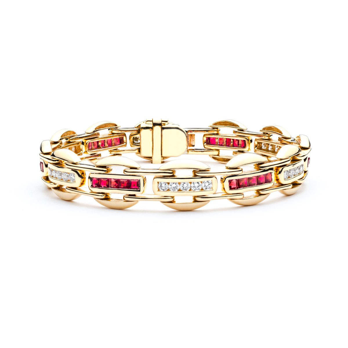 Yellow Gold Ruby and Diamond Bracelet